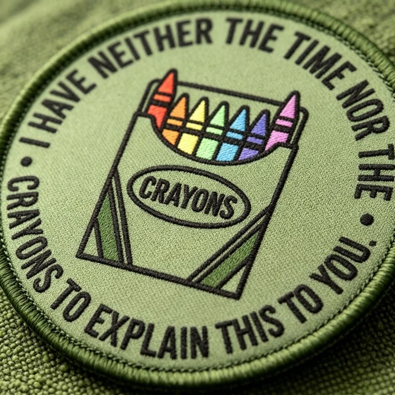 Parche táctico de gancho y bucle – Frase divertida para chaleco o mochila - imagen 2