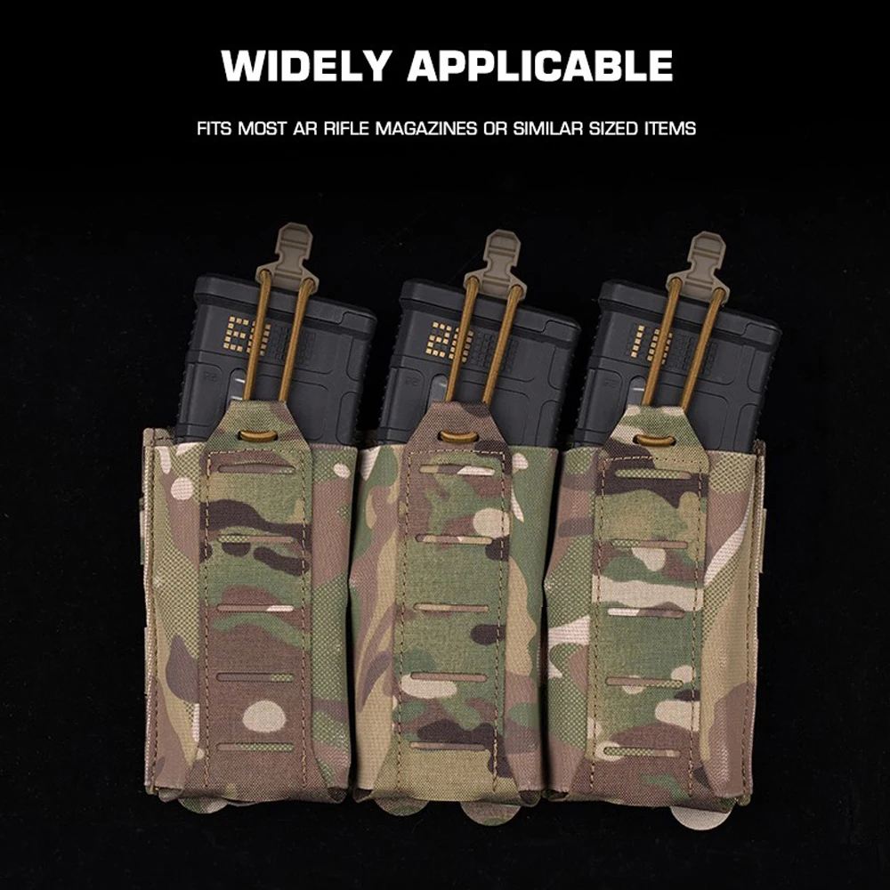 Bolsa táctica MOLLE triple para revistas de rifle con solapa - imagen 2