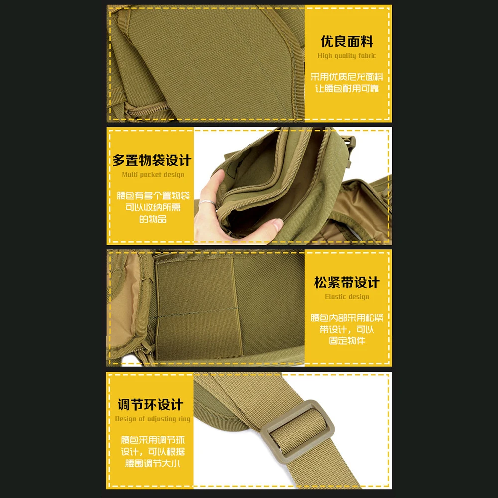 Riñonera táctica EDC con funda oculta para caza, camping y correr - imagen 4