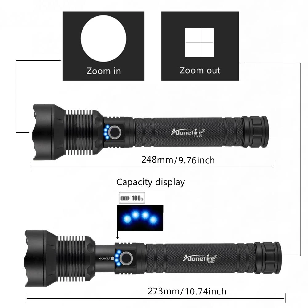 Linterna táctica LED USB recargable alta potencia para caza y acampada - imagen 3
