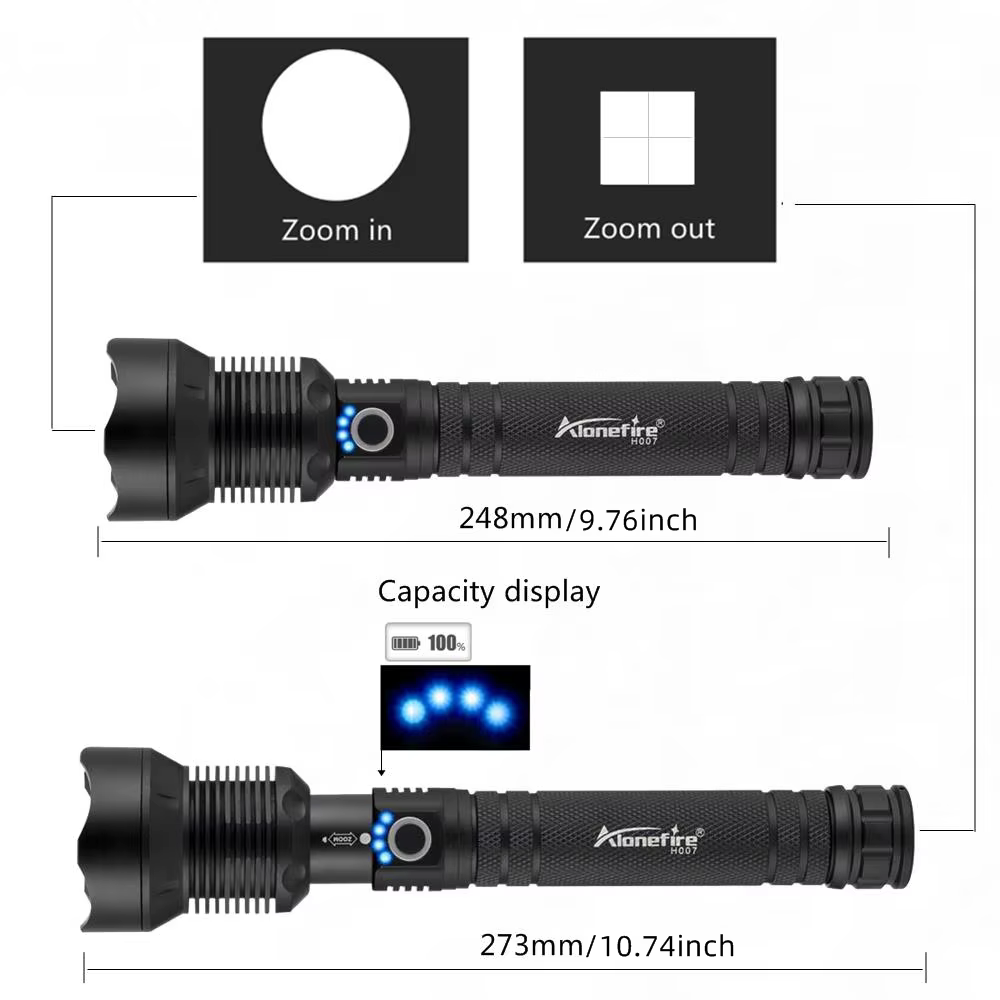 Linterna táctica LED USB recargable alta potencia para caza y acampada - imagen 3
