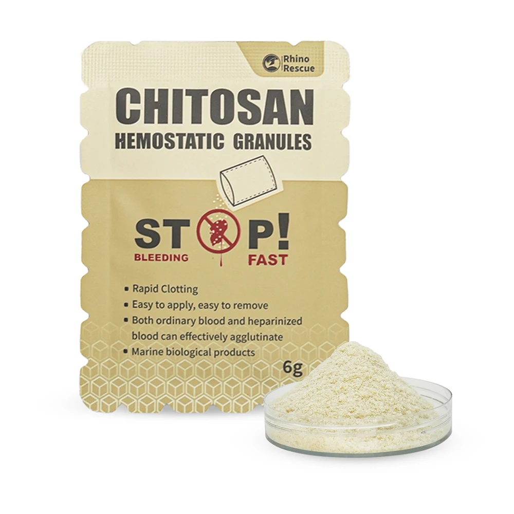 Polvo hemostático quitosano RHINO RESCUE – Tratamiento heridas trauma táctico - imagen 3