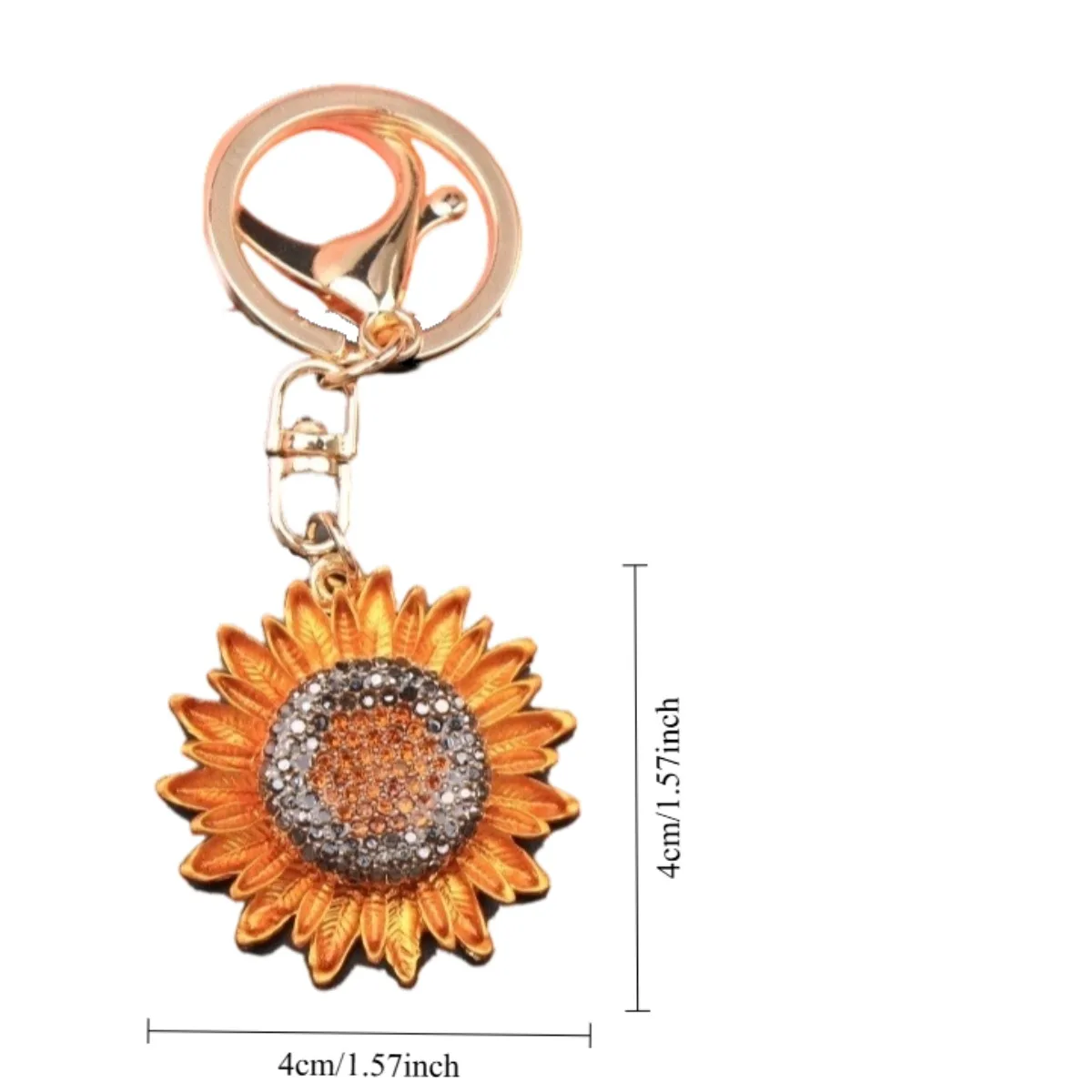 Llavero retro girasol con diamantes de imitación, para diario - imagen 2