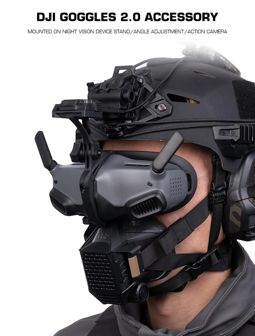 Adaptador y soporte abatible para gafas FPV