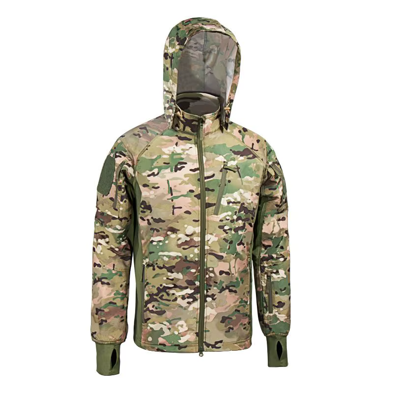 Chaqueta cortavientos con capucha para hombre - lana estampada - imagen 3