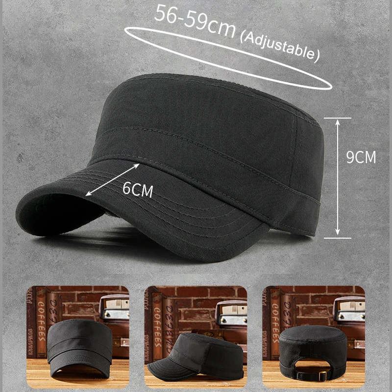 Gorra de béisbol retro ajustable visera negra sólida para exterior - imagen 4