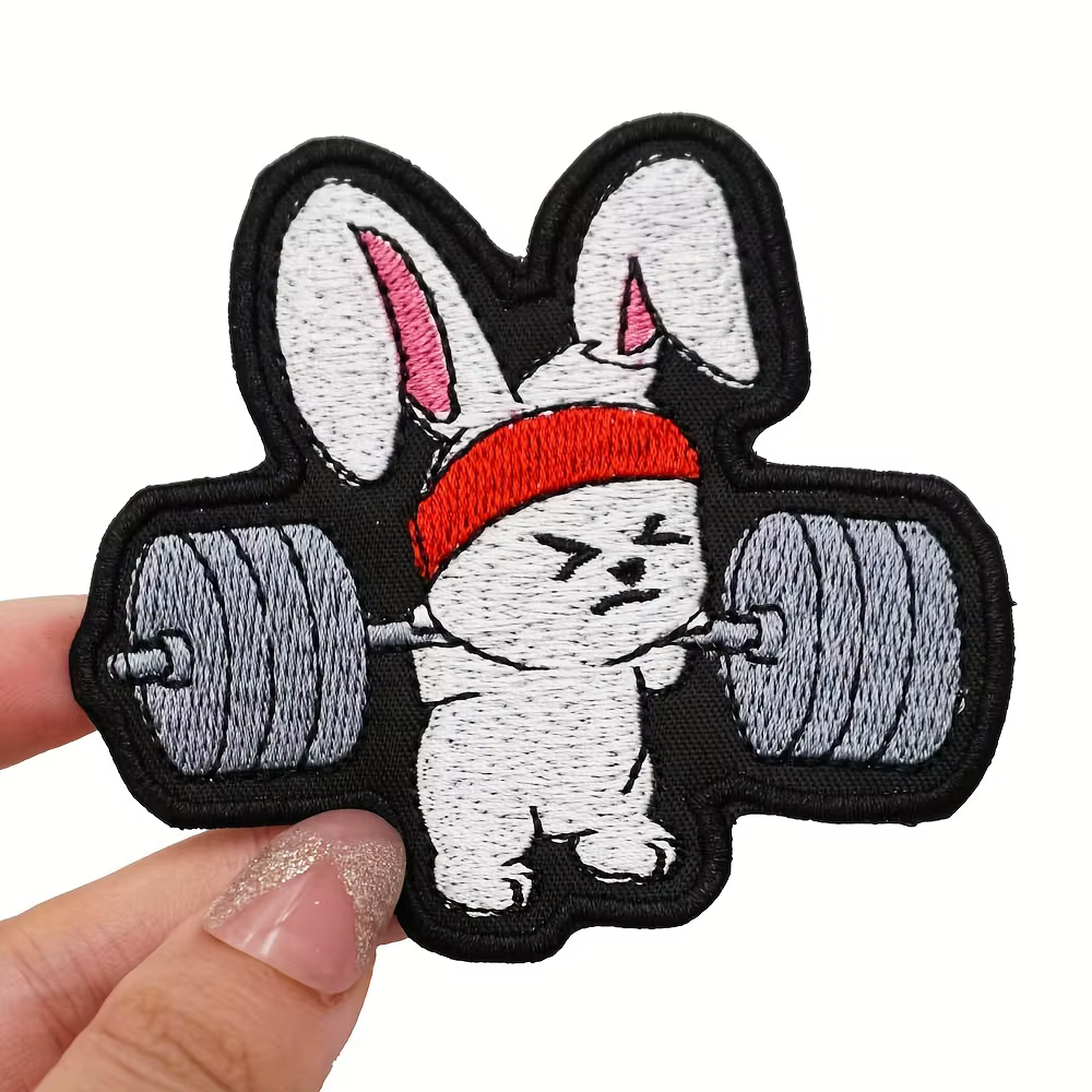 Parche bordado conejo meme Velcro MOLLE para mochila táctica - imagen 3