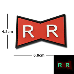 Parche tactico reflectante con logo R - insignia PVC con gancho
