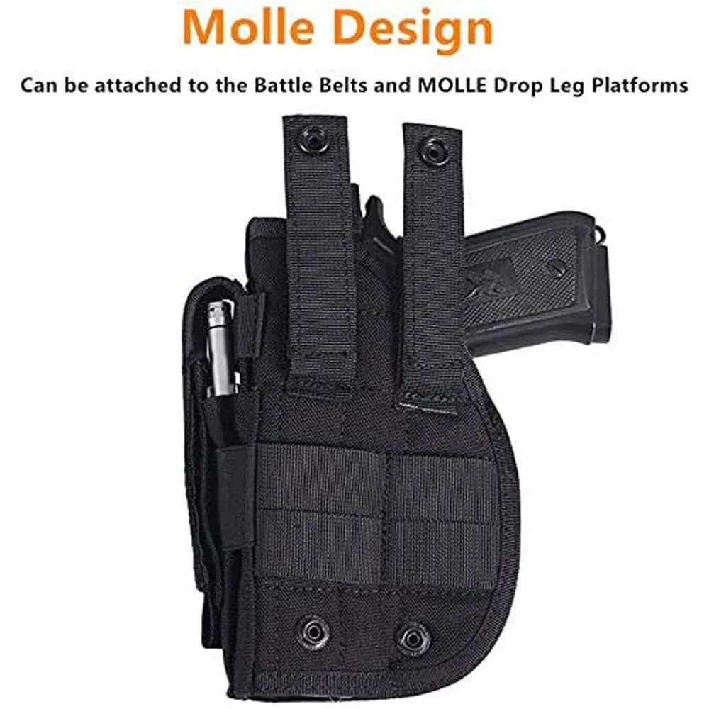 Funda táctica MOLLE para pistola Glock/M1911 derecha con cargador - imagen 2