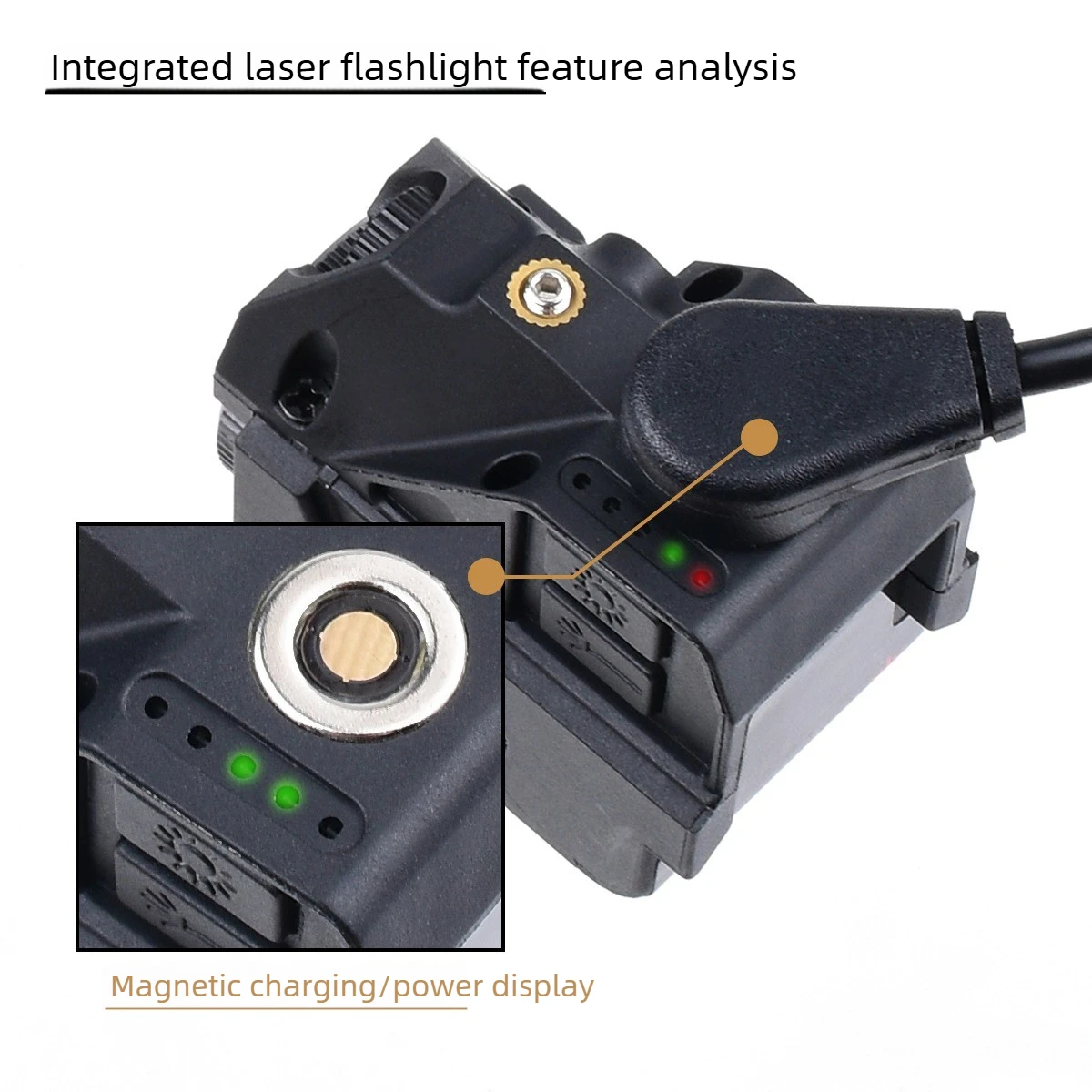 Linterna táctica LED con puntero láser para montaje en pistola