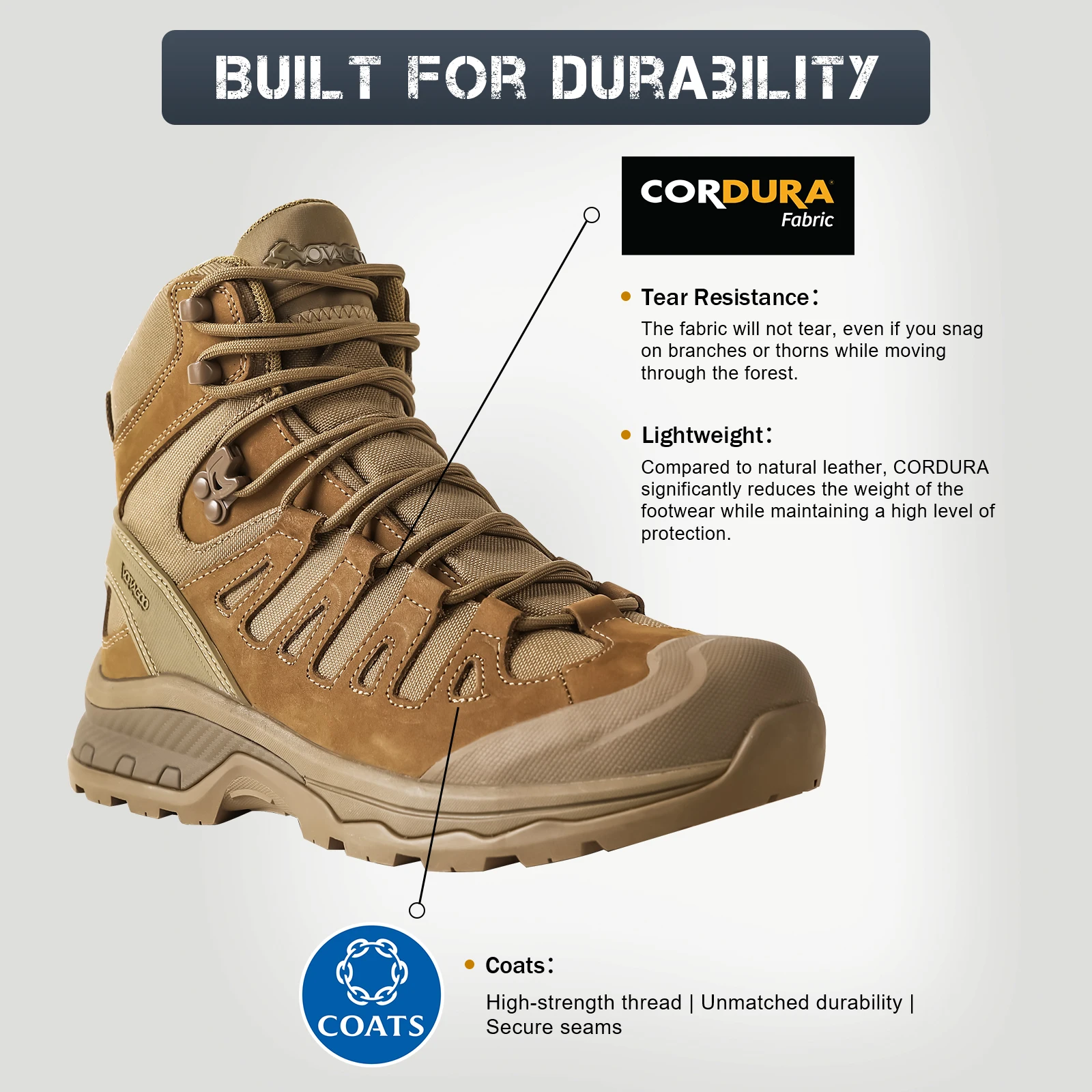 VOTAGOO 4D Explore Botas de senderismo impermeables flexibles - imagen 5
