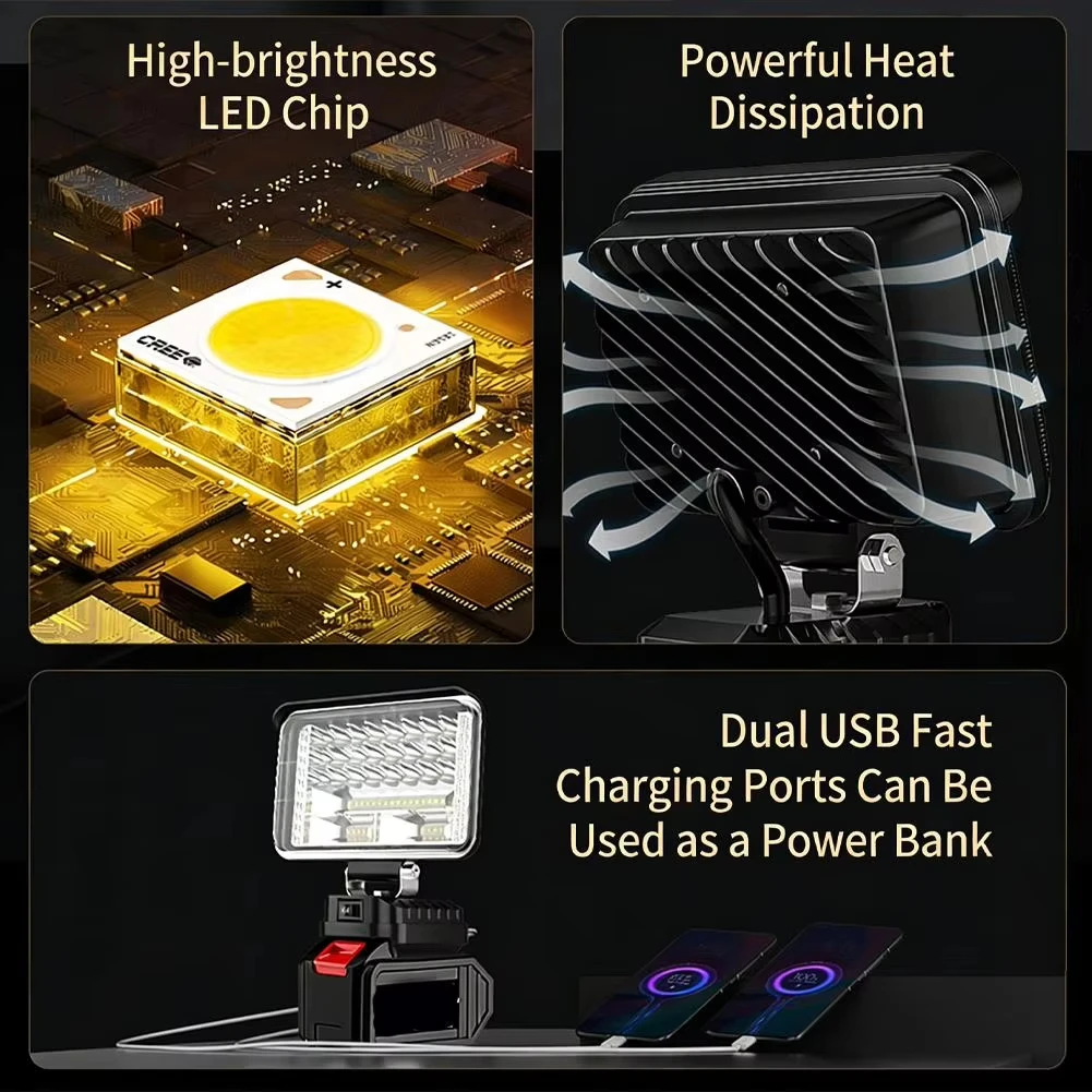 Makita luz de trabajo LED portátil con reflector para batería - imagen 5
