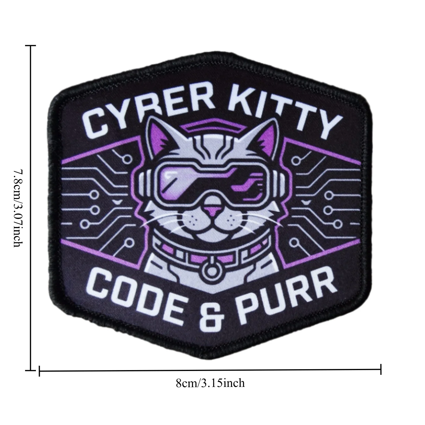 Parche táctico Cyber Kitty con velcro – Para mochila y ropa - imagen 3