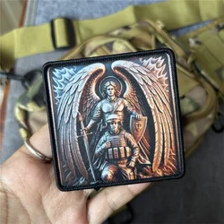 Parche táctico Arcángel Miguel - insignia moral militar con gancho