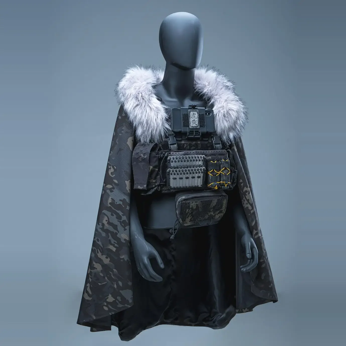 Capa táctica nacional con cuello de piel desmontable - imagen 5