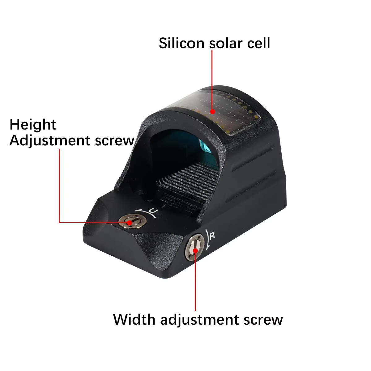 Mira punto rojo solar táctica caza airsoft riel 20mm tiro aire libre