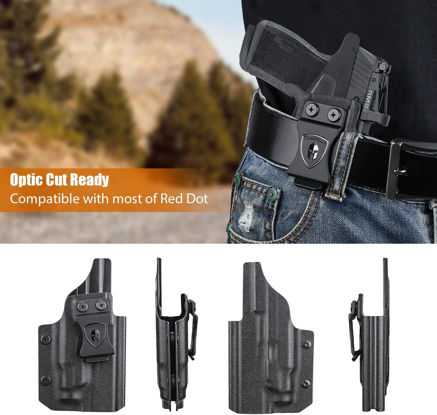 Funda IWB Kydex mano derecha vista lateral