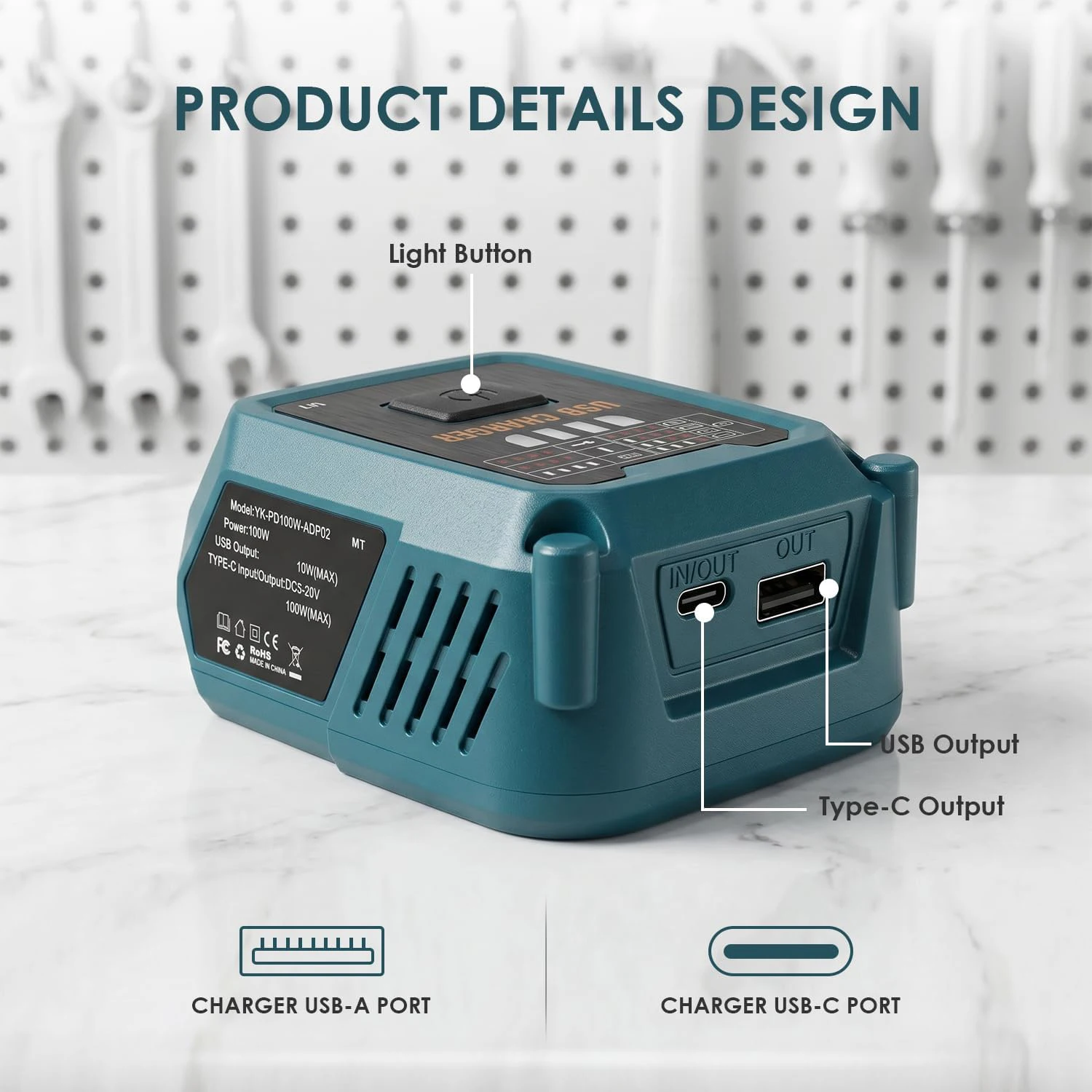 Cargador dual USB-C para baterías Makita de 18 V con pantalla - imagen 5
