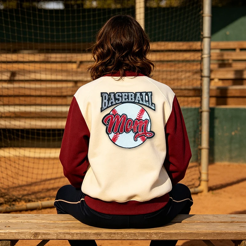 Parche termoadhesivo lentejuelas mamá béisbol para chaquetas - imagen 3