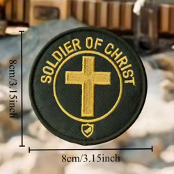 Parche táctico velcro cruz soldado Cristo bordado para militar