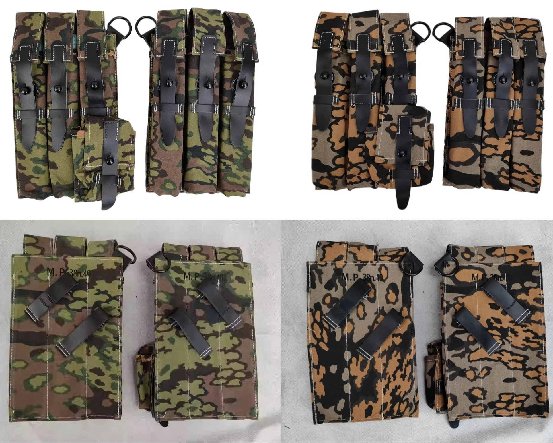 Bolsa táctica de lona alemana camuflaje hoja roble MP40 riñonera - imagen 5