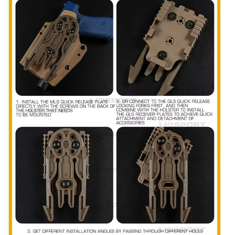 Placa MOLLE liberación rápida QLS para funda táctica – Sistema quick lock - imagen 4