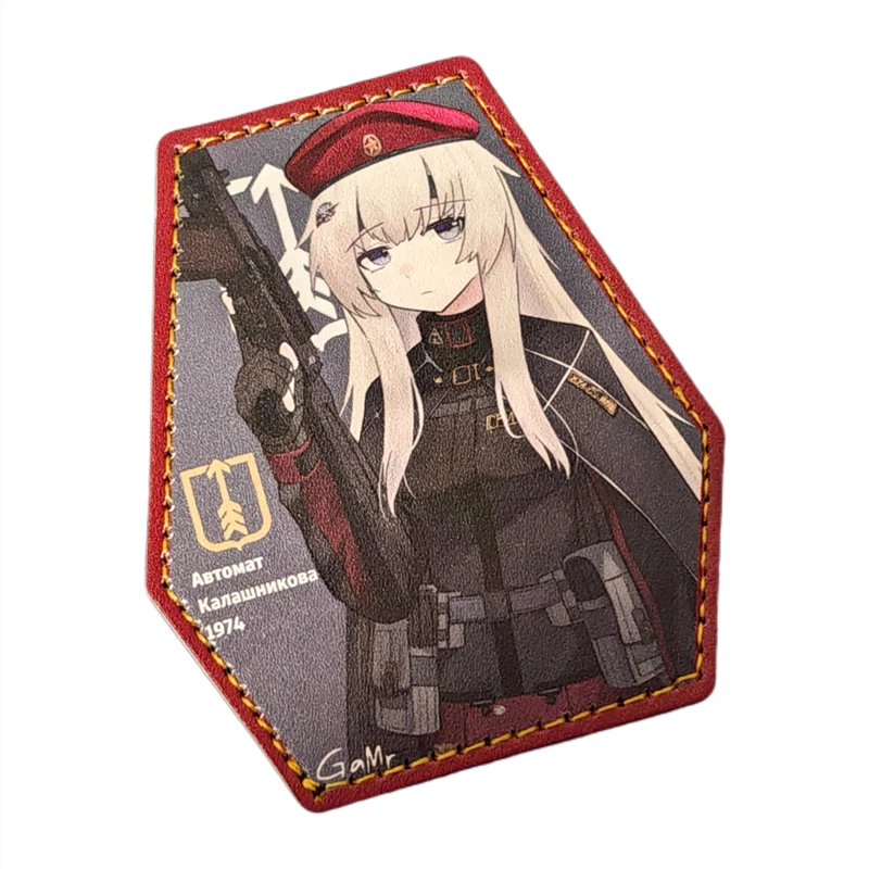 Parche táctico AK74M Girls' Frontline cuero PU estampado caliente UV - imagen 4