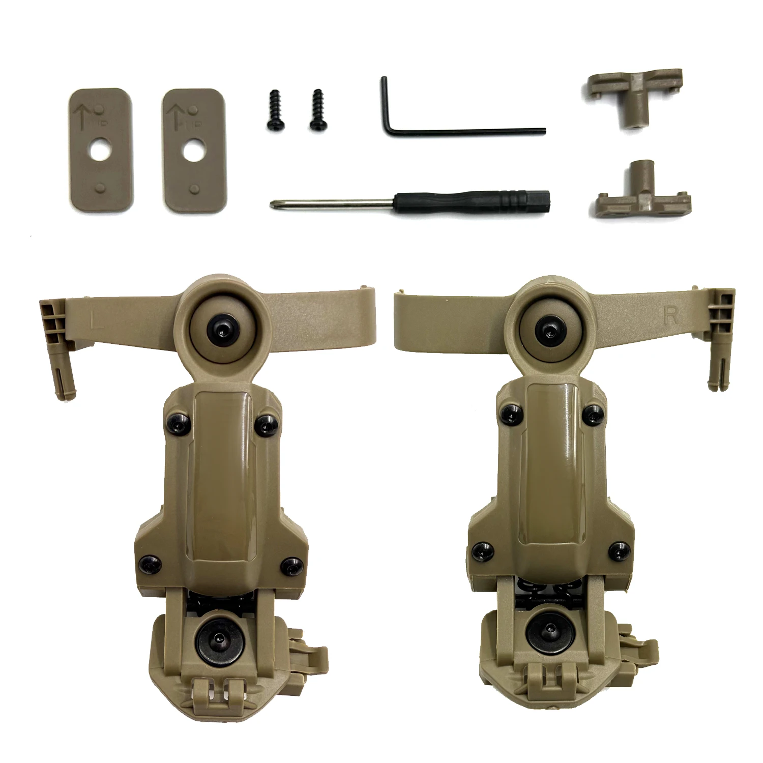Adaptador de riel para casco táctico instalado