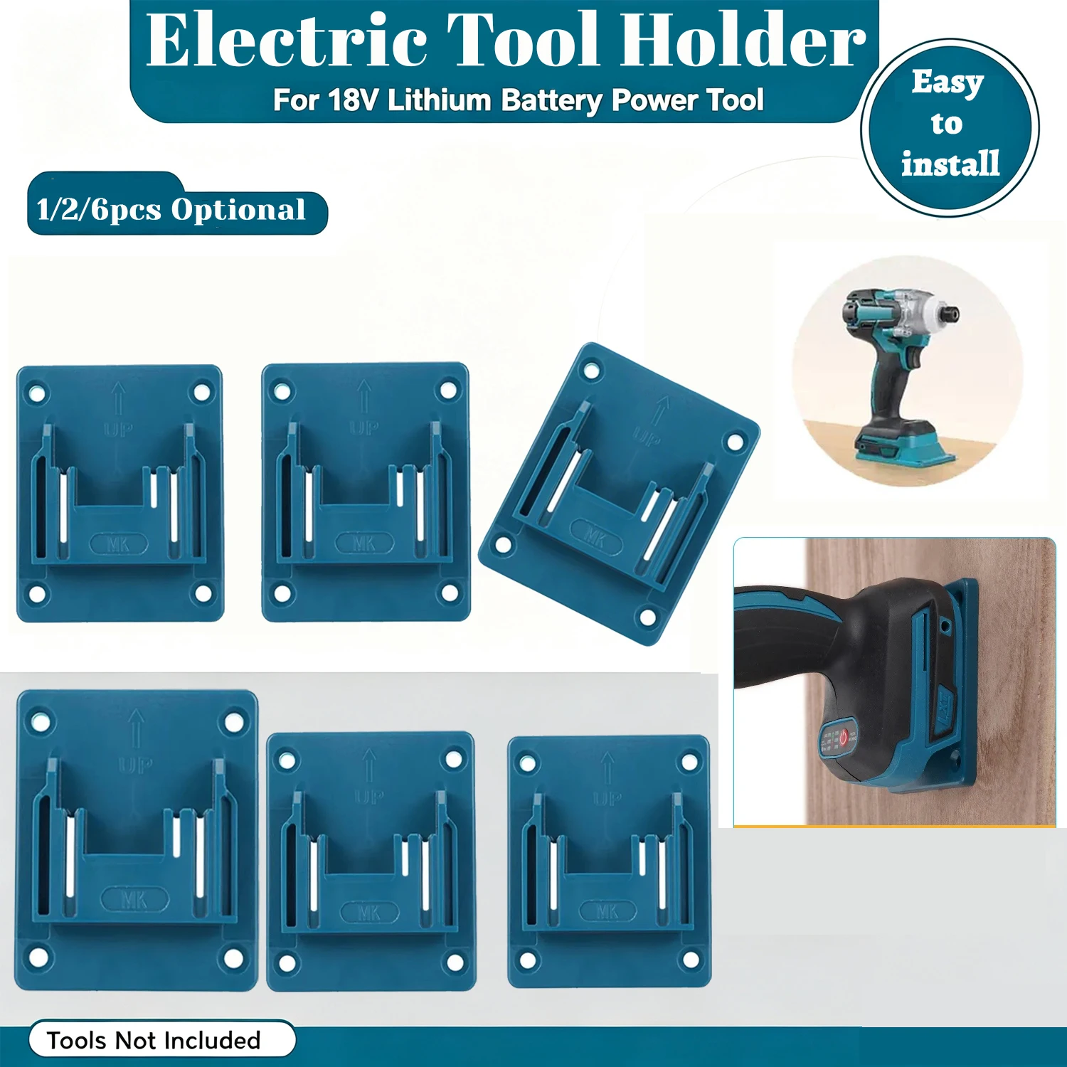 Organizador pared taladros Makita Bosch 18V – Soporte taller herramientas - imagen 2