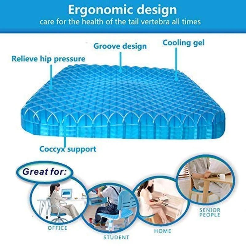 Cojín ortopédico transpirable de gel para asiento de coche – Panal - imagen 3