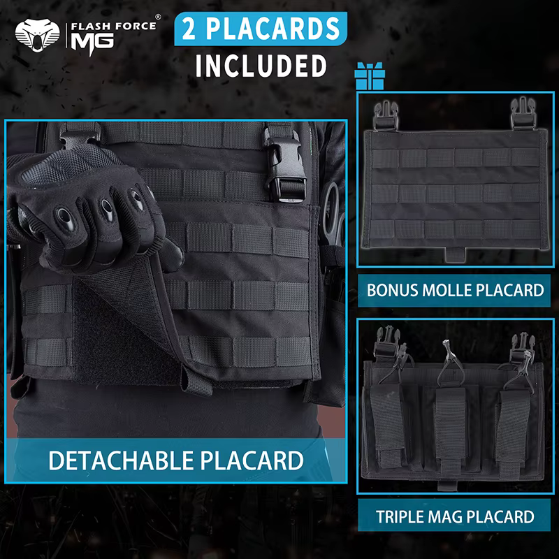 MGFlashForce Chaleco Táctico Portador de Placa MOLLE - imagen 3