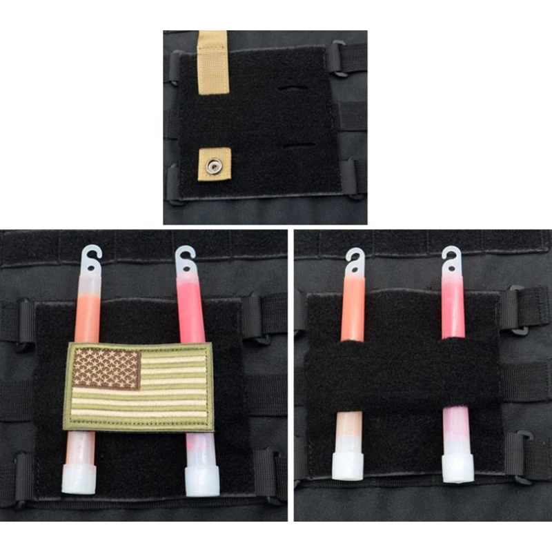 Vista lateral del panel Molle con velcro