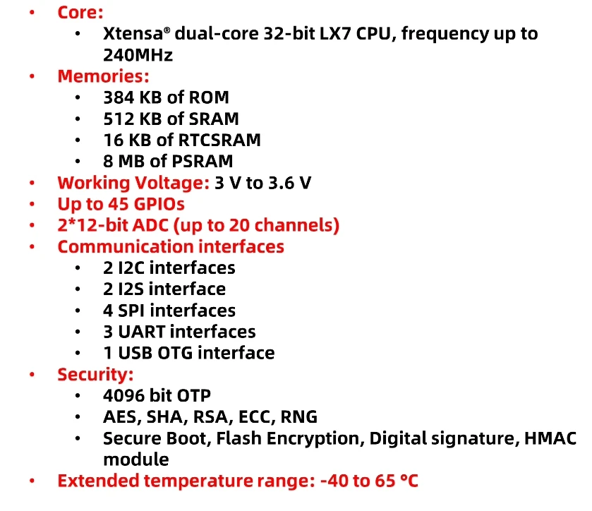 Placa ESP32-S3 con conectores y diseño compacto
