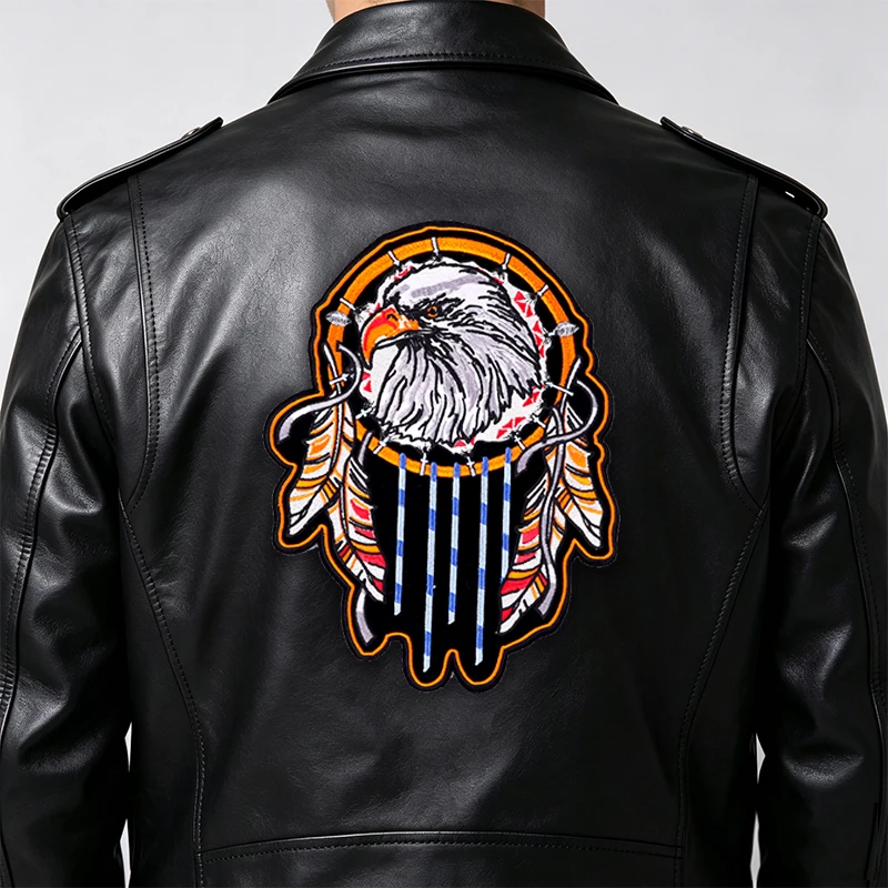 Parche termoadhesivo lobo clásico para chaleco y mochila biker