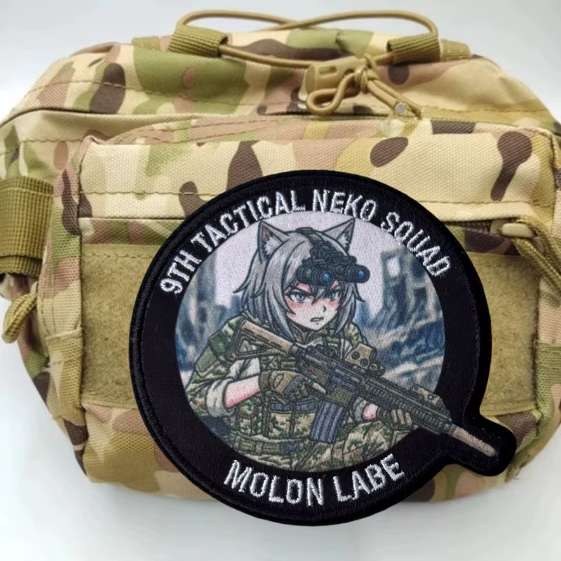Parche táctico gancho y bucle para mochila con estampado de chica - imagen 4