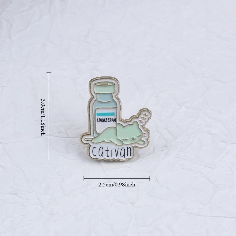 Broche esmaltado gato durmiente – Alfiler para mochila o chaqueta - imagen 4