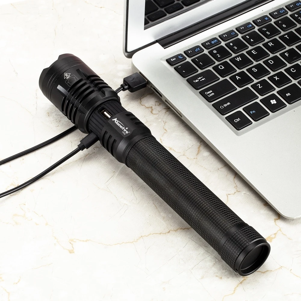 Linterna táctica LED XHP90 recargable USB con zoom - imagen 4