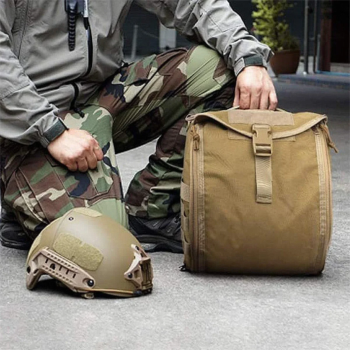 Bolsa táctica MOLLE para casco de combate, funda de transporte - imagen 5