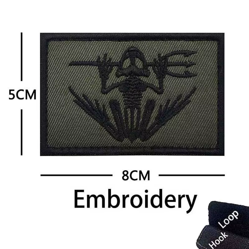 Skeleton Frogman parche táctico bordado con gancho y bucle - imagen 4