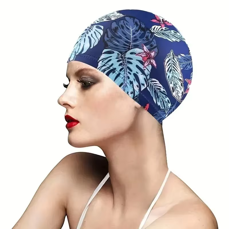 Gorro de natación hojas antideslizante protección oídos piscina playa - imagen 5