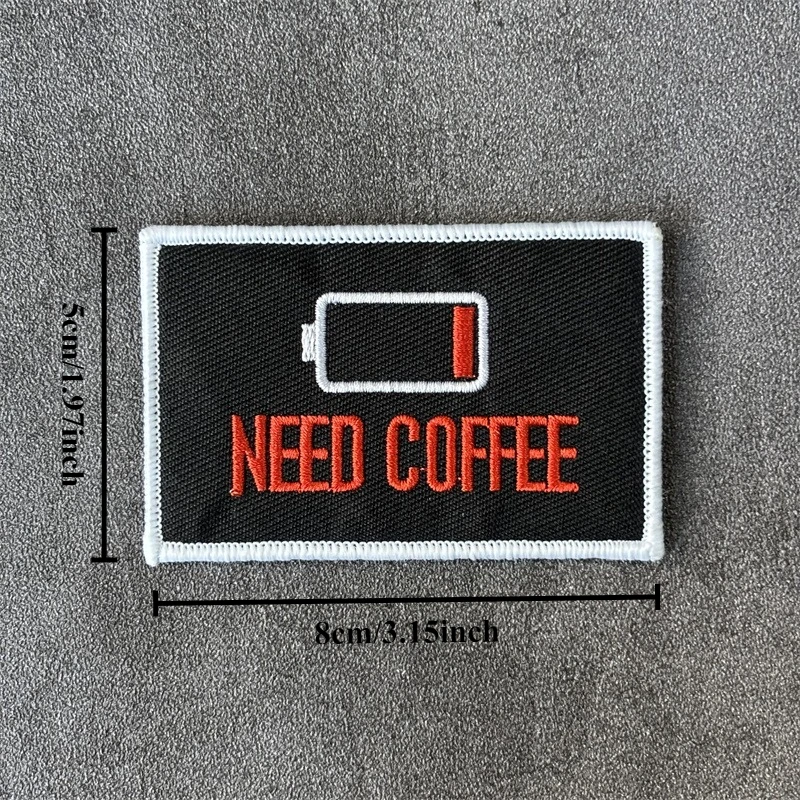 NED COFFEE Parche bordado tactico - insignia moral para ropa y mochila