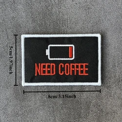 NED COFFEE Parche bordado tactico - insignia moral para ropa y mochila