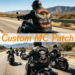 Parche bordado punk biker trasero grande para chalecos y chaquetas