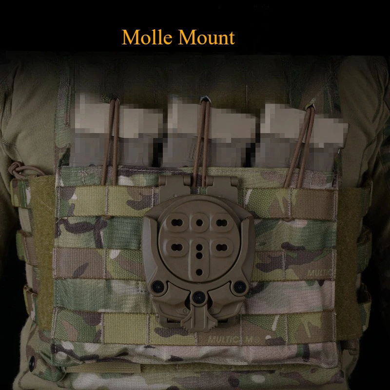 Adaptador MOLLE de rotación 360º para base táctica liberación rápida - imagen 2