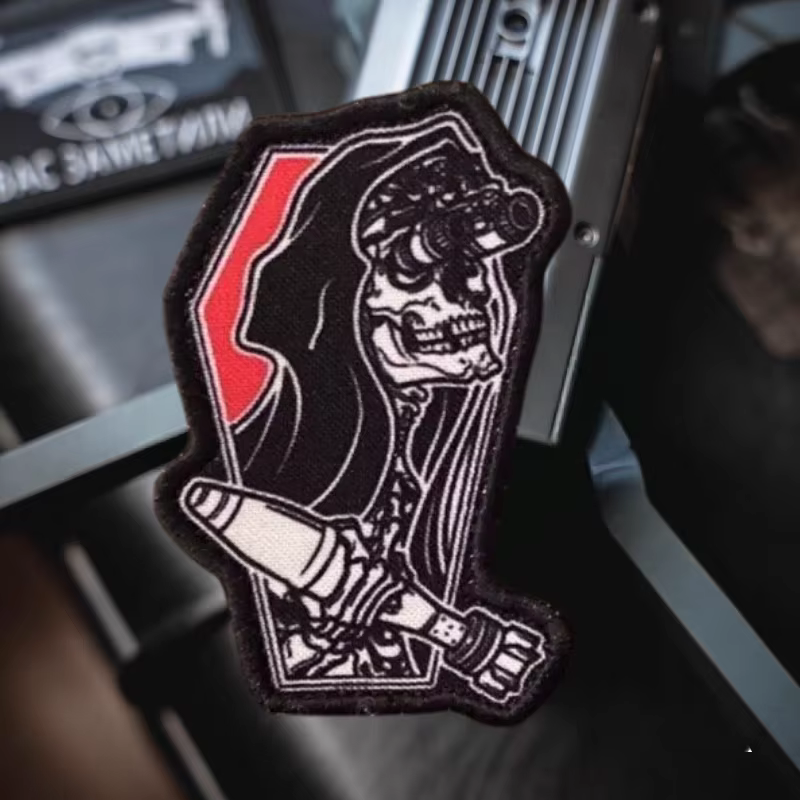 Parche táctico calavera V2 con velcro para mochila y uniforme - imagen 3