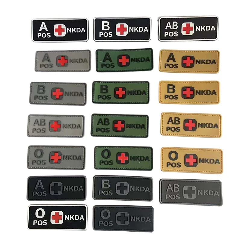 Parche gancho y bucle PVC emblema rescate táctico tipo sangre - imagen 5