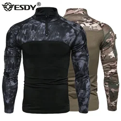 Camiseta táctica militar estilo USA manga larga camuflaje