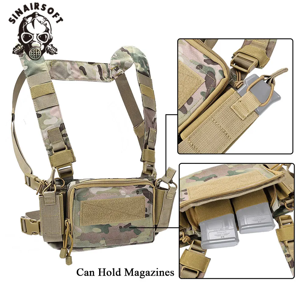 Chaleco táctico SINAIRSOFT D3CR con bolsillos para rifle y pistola - imagen 2
