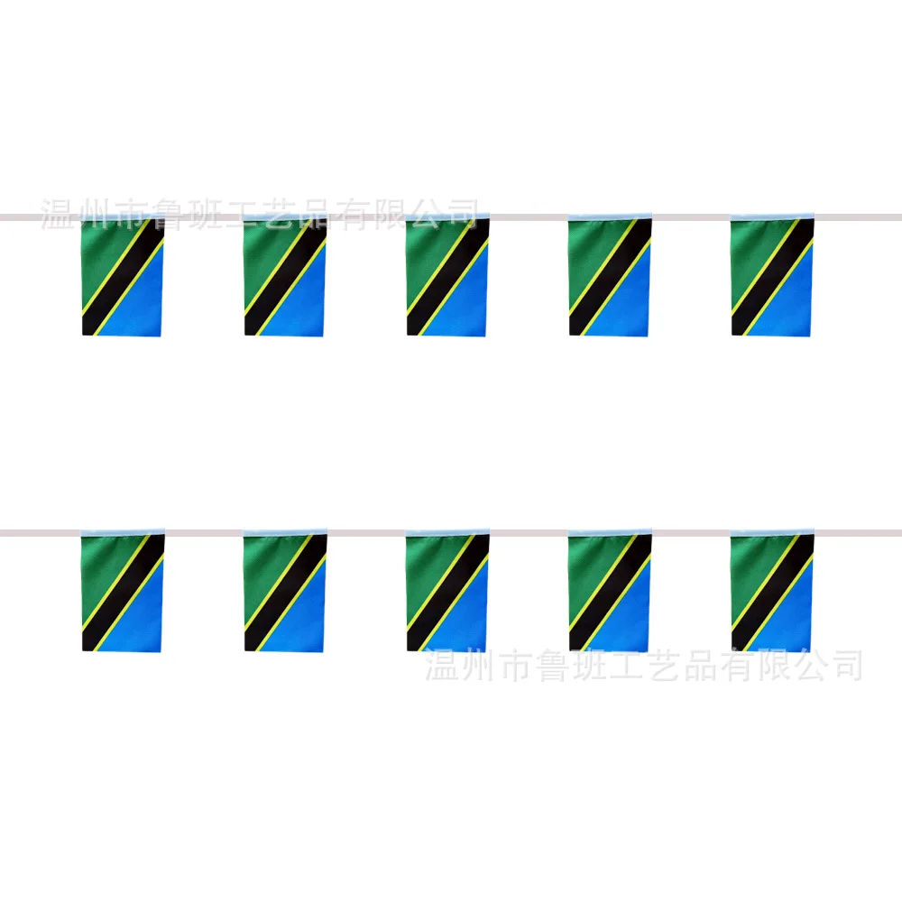 Guirnalda de bandera Tanzania poliéster - imagen 2