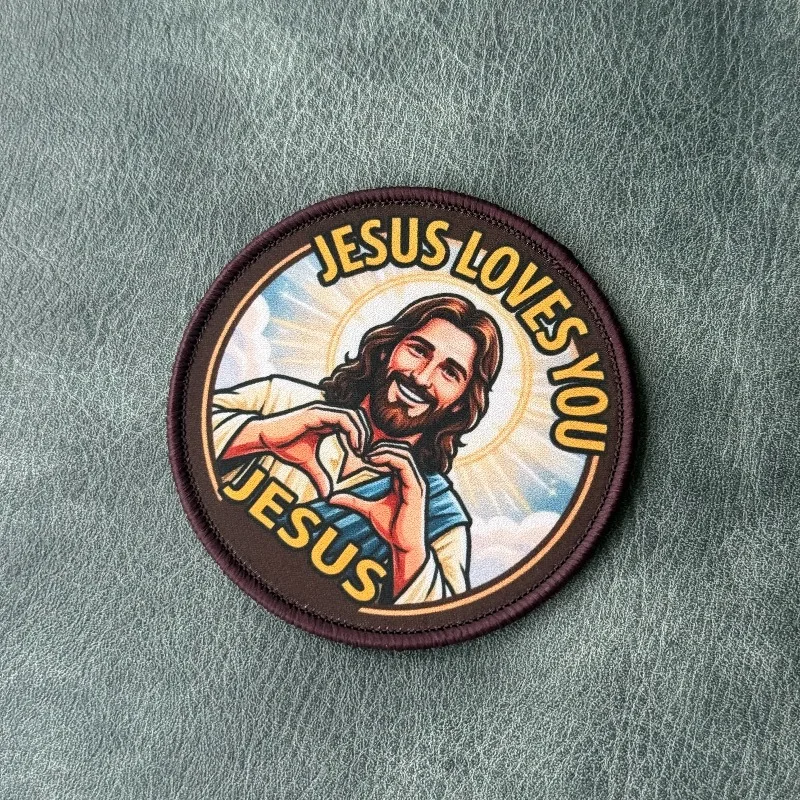 Parche táctico Jesús te ama cristiano de gancho y bucle - imagen 3